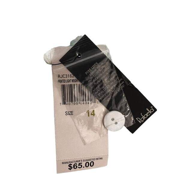 Rafaella Womens Linen Floral Button Up Shirt Size 14 - Picture 6 of 7